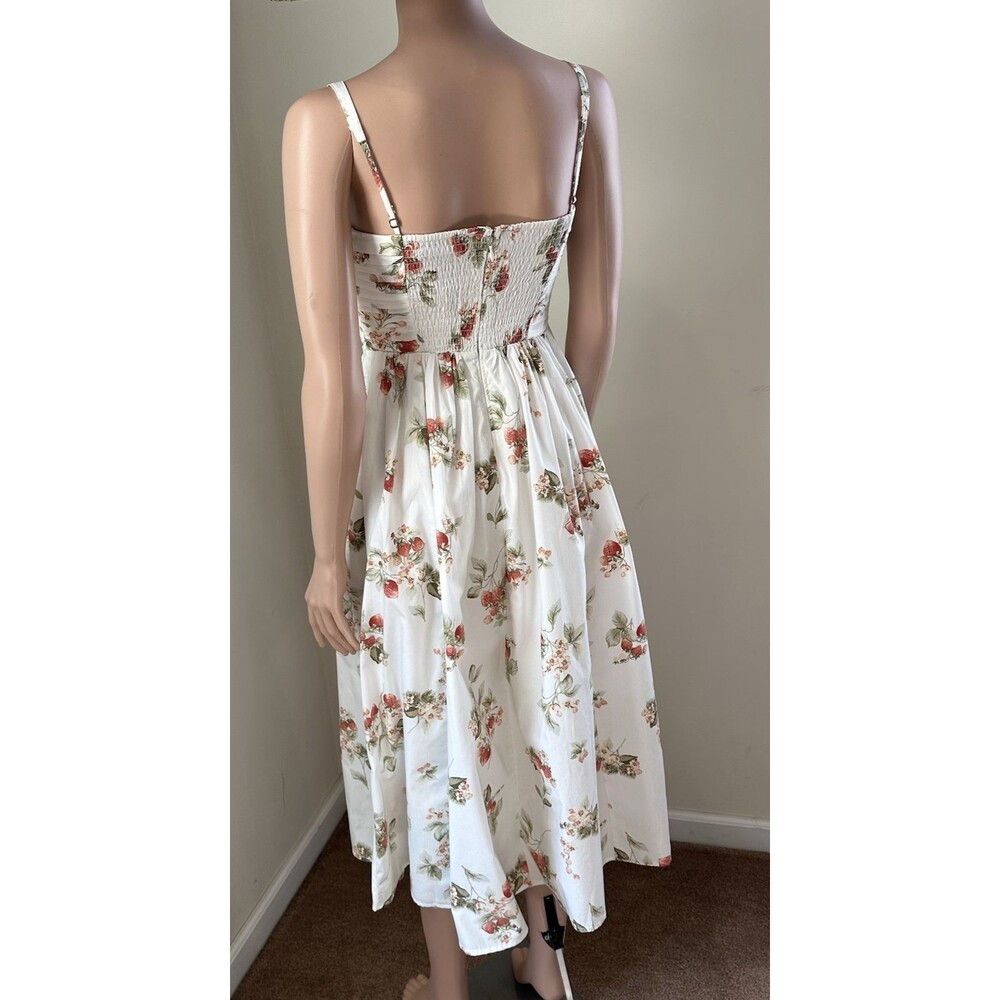 NEW Abercrombie & Fitch Women’s Emerson Poplin Midi Dress in Strawberry Print XS - Picture 3 of 16